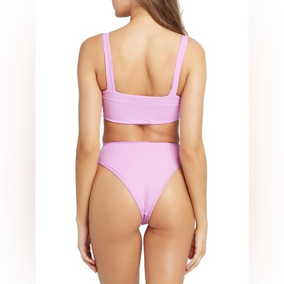 L*Space Lee Lee Ribbed Bikini Top in pink - Picture 2 of 10